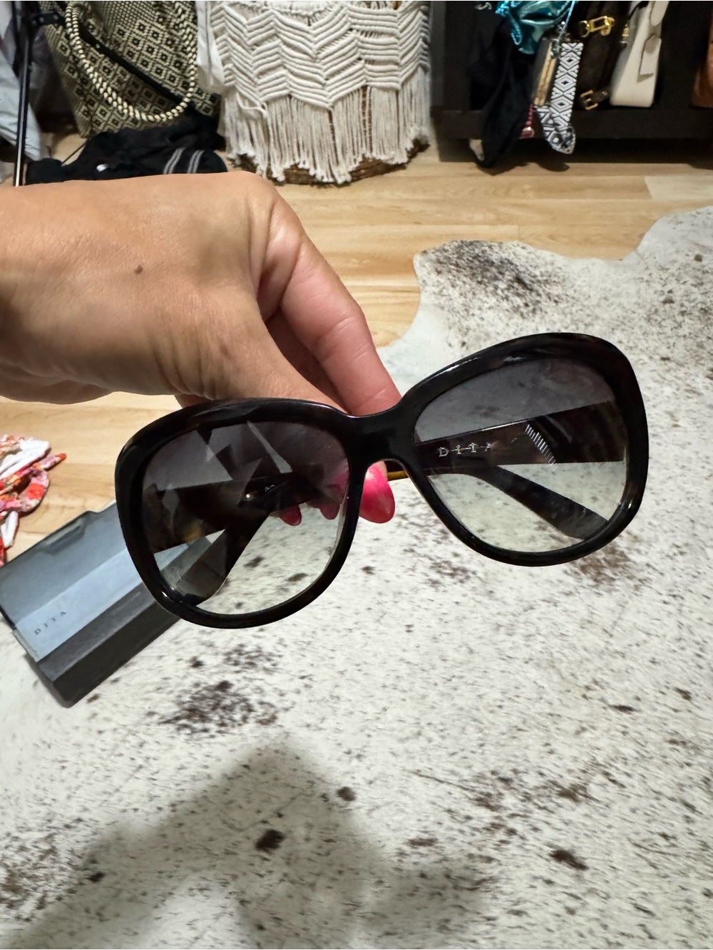 DITA Black Oversized Gradient Lens Women's Sunglasses - Picture 2 of 9